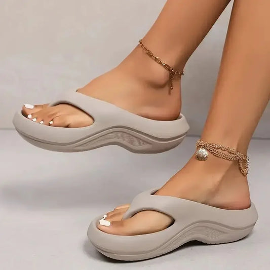 Thick Platform Eva Flip Flops for Women 2024 Summer Clip Toe Non Slip Beach Sandals Woman Comfortable Soft Sole Cloud Slippers